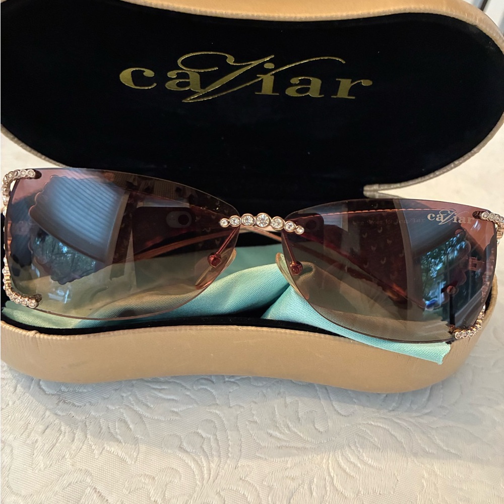Caviar Women's Elegant Brown Sunglasses WOW factor! - Picture 2 of 7